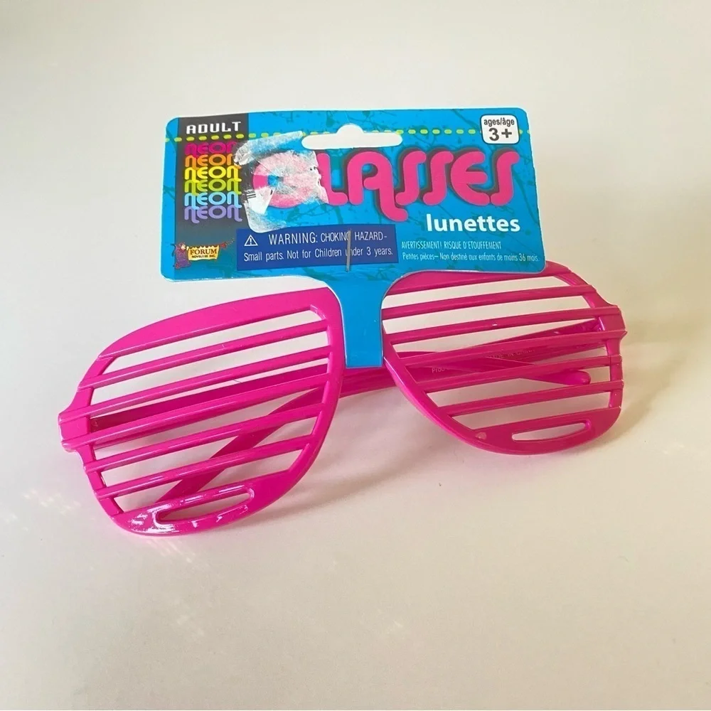 NWT Pink Slotted Glasses Fun Fashion Barbie Neon Party Celebration Halloween
